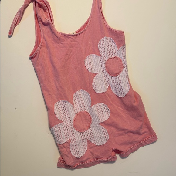 J. Her Peach Floral Knit Romper - Picture 2 of 9